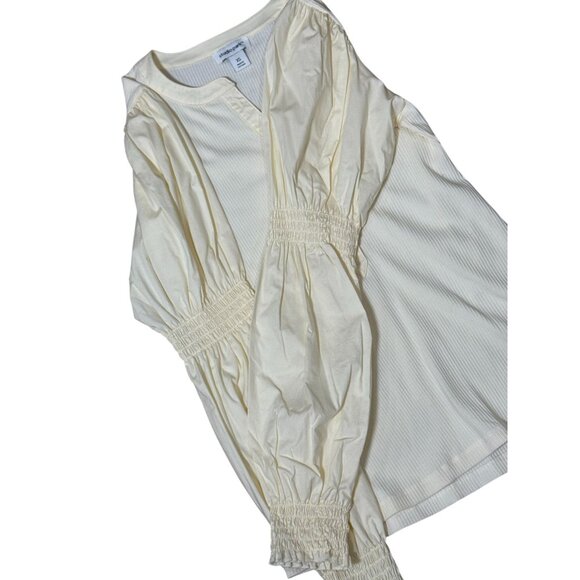 NEW Studio Park Womens XS White Button-Up Long Balloon Sleeve Top Boho Chic - Picture 10 of 16